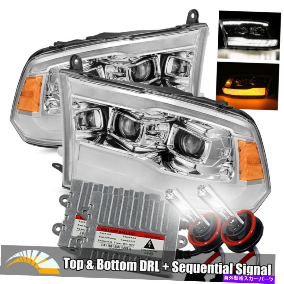 USヘッドライト 6000K HID / 09-18 RAM 1500/2500/3500 Chrome / DRLデュアルプロジェクターヘッドライトセット 6000K HID/For 09-18 Ram 1500/2500/3500 Chrome/DRL Dual Projector Headlights Set【並行輸入品】