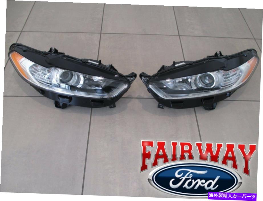 USヘッドライト 13 16融合OEM純正フォード部品ハロゲンヘッドランプライトLH＆RHペア 13 thru 16 Fusion OEM Genuine Ford Parts Halogen Head Lamps Lights LH & RH PAIR【並行輸入品】