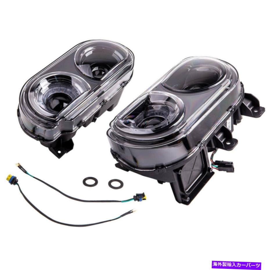 USヘッドライト 2ピースLEDヘッドライトDRLアセンブリ左+右+右+ Dodge Challenger 2008-2014 2Pcs LED Headlights DRL Assembly Left+Right For Dodge Challenger 2008-2014【並行輸入品】