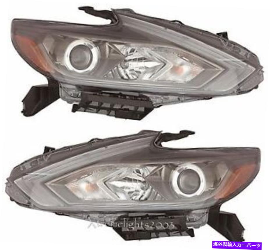 USヘッドライト 日産Altima 2016 2017ハロゲンW / O LEDヘッドライトヘッドランプ黒ペア FITS NISSAN ALTIMA 2016 2017 HALOGEN W/O LED HEADLIGHTS HEAD LAMPS BLACK PAIR【並行輸入品】|Us Custom Parts Shop USDM