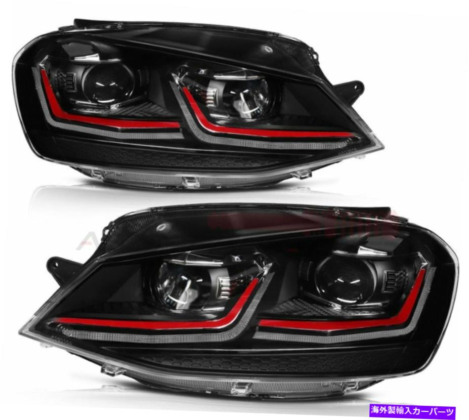 USヘッドライト 2014-2015フォルクスワーゲンゴルフMK7ヘッドライトアセンブリDRLプロジェクターダブルハロー For 2014-2015 Volkswagen Golf MK7 Headlights Assembly DRL Projector Double Halo【並行輸入品】｜Us Custom Parts Shop USDM