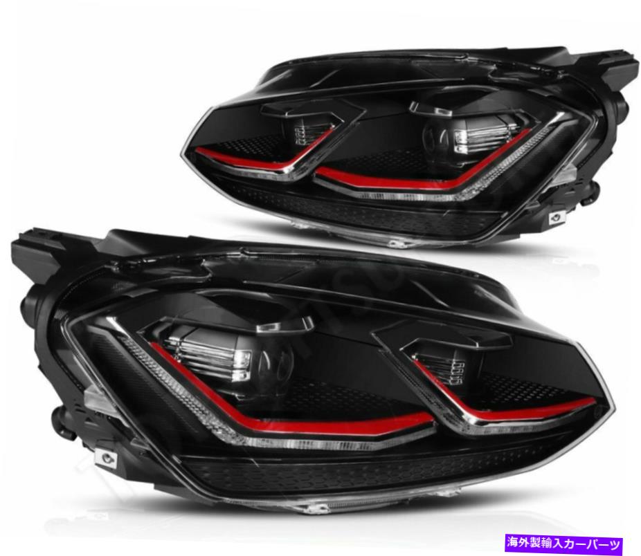 USヘッドライト 2014-2015フォルクスワーゲンゴルフMK7 LEDヘッドライトヘッドランプDRLプロジェクターランプペア For 2014-2015 Volkswagen Golf MK7 LED Headlight Headlamp DRL Projector Lamp Pair【並行輸入品】
