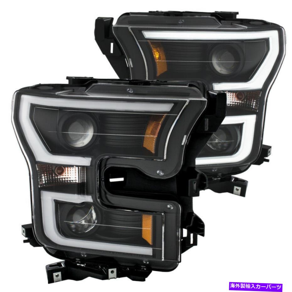 USヘッドライト Anzoプロジェクターのヘッドライトw /板スタイルのデザインブラックW /琥珀色15-16フォード ANZO Projector Headlights w/ Plank Style Design Black w/ Amber for 15-16 Ford【並行輸入品】