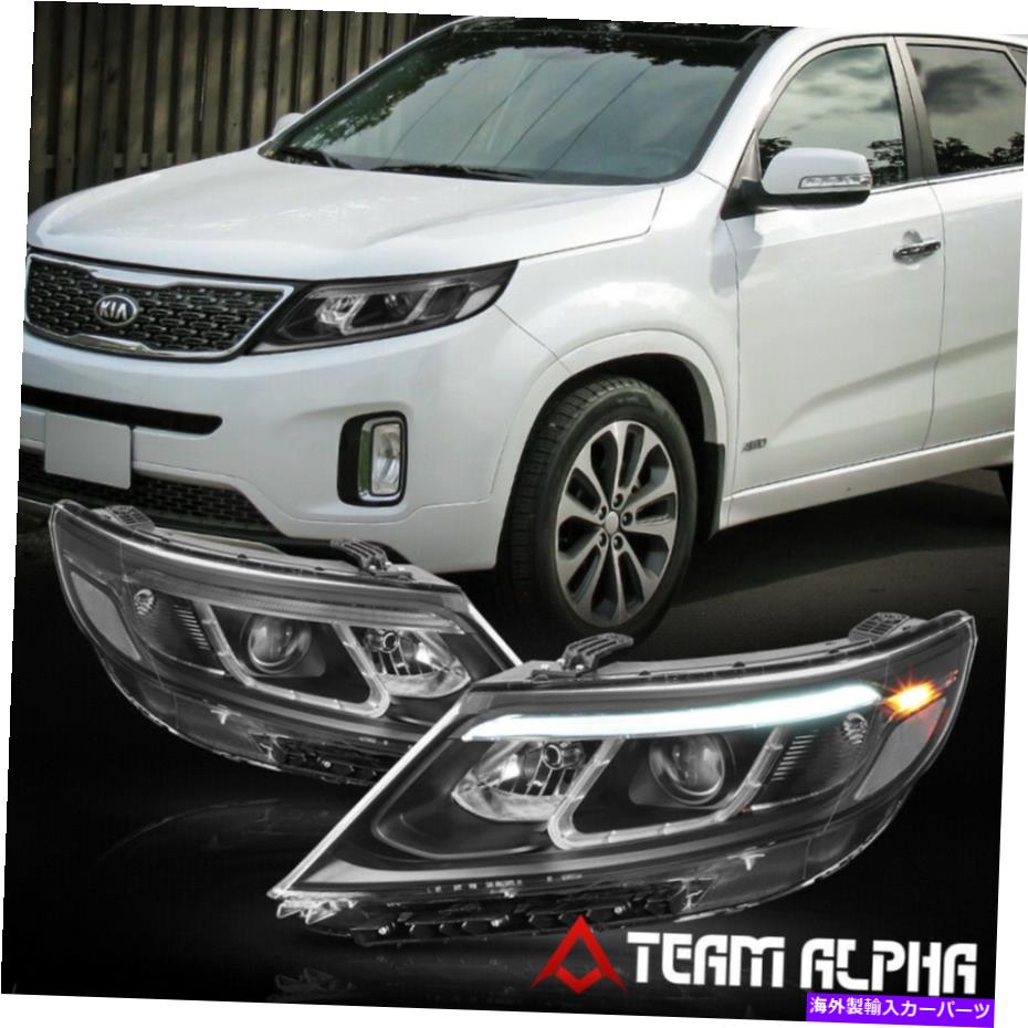 USヘッドライト フィット2014-2015 Kia Sorento EX / SX [ブラック/クリア]プロジェクターヘッドライトヘッドランプ Fits 2014-2015 Kia Sorento EX/SX [BLACK/CLEAR] Projector Headlights Headlamps【並行輸入品】｜Us Custom Parts Shop USDM