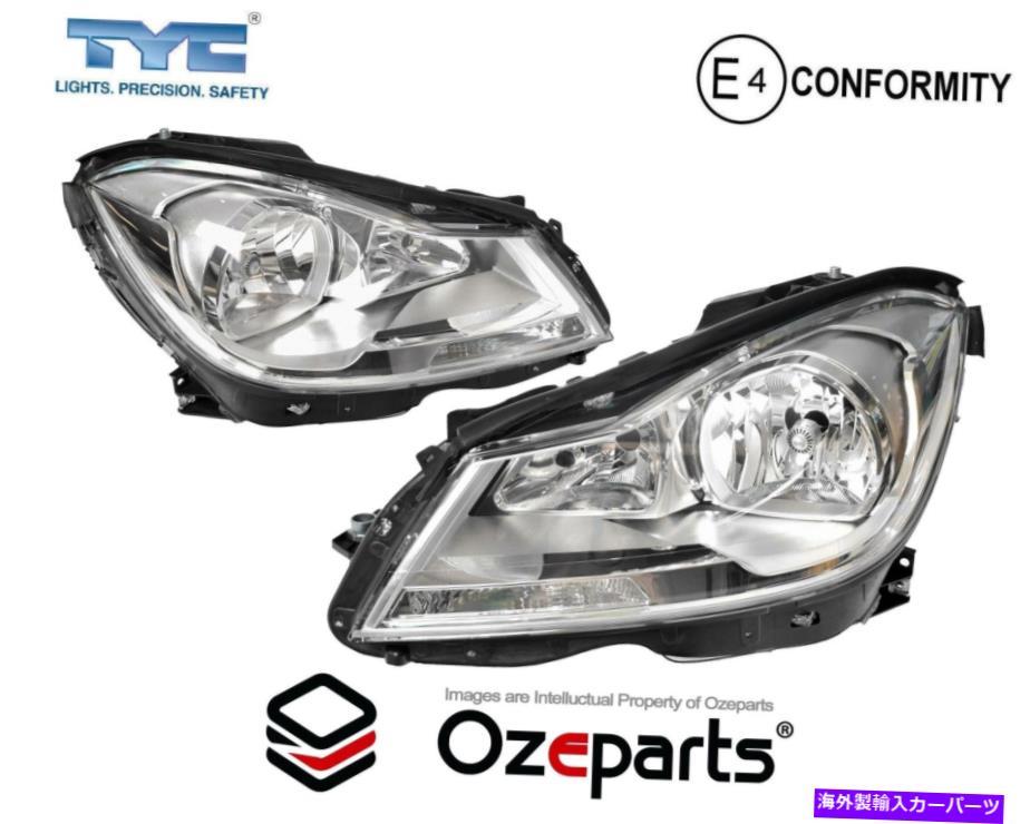 USヘッドライト Pair LH + Rhヘッドライトランプハロゲン（クロム）メルセデスベンツCクラスW204 10~14 Pair LH+RH Head Light Lamp Halogen (Chrome) For Mercedes Benz C Class W204 10~14【並行輸入品】