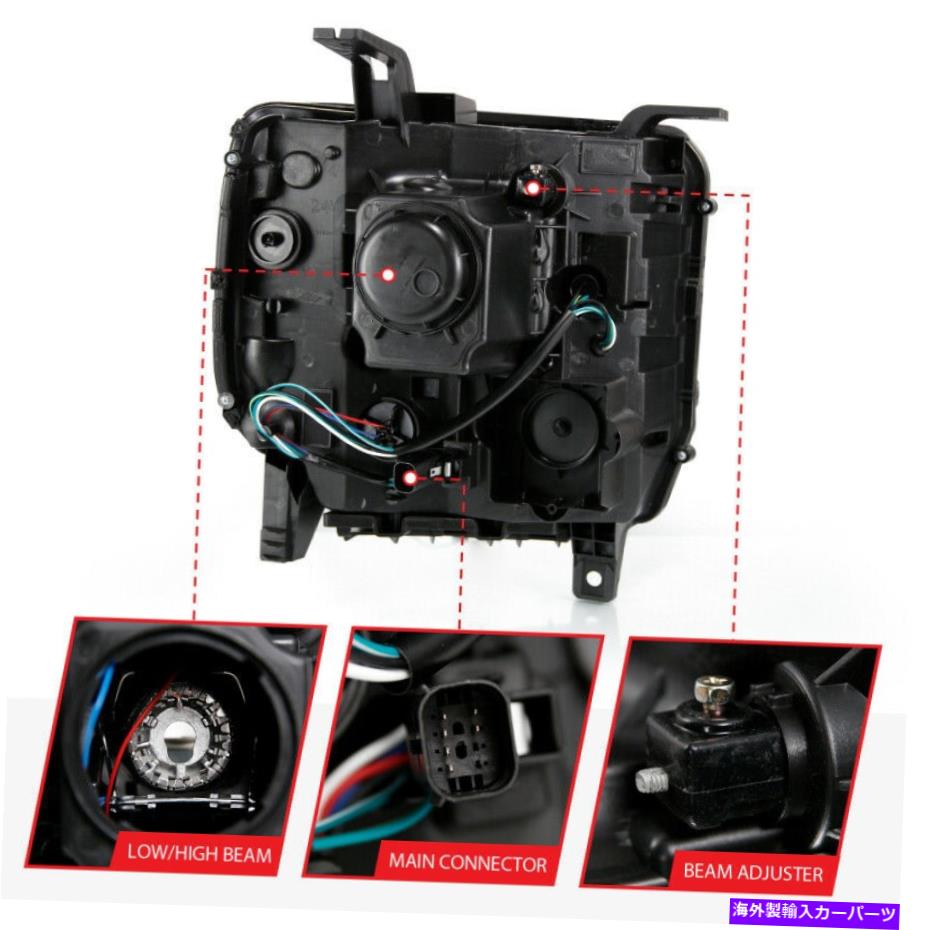 USヘッドライト Anzo 2016-2019 GMC Sierra 1500プロジェクターヘッドライト板スタイルブラックW / ANZO 2016-2019 Gmc Sierra 1500 Projector Headlight Plank Style Black w/【並行輸入品】