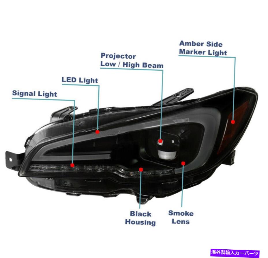 USヘッドライト 2015-2020 Subaru WRX STI LEDブラック/スモークプロジェクターヘッドライトW /ブルーDRLキット For 2015-2020 Subaru WRX STI LED Black/Smoke Projector Headlights w/Blue DRL Kit【並行輸入品】｜Us Custom Parts Shop USDM