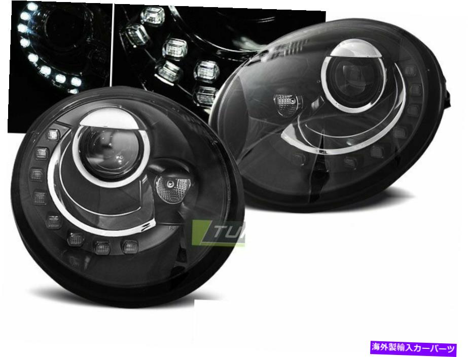 USヘッドライト VWのヘッドライトのペア新しいブエートル98-05 LEDブラックCA LPVWL7 Xino CA Pair of Headlights for VW NEW BEETLE 98-05 LED Black CA LPVWL7 XINO CA【並行輸入品】