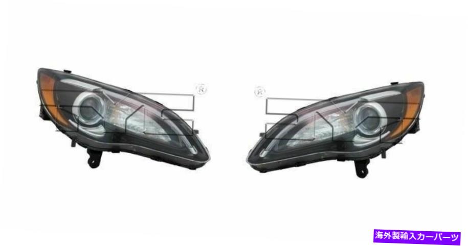USヘッドライト 2011-2012 Chrysler 200 S Halogenヘッドライトドライバー＆旅客側（ブラック） For 2011-2012 Chrysler 200 S Halogen Headlight Driver & Passenger Side (Black)【並行輸入品】
