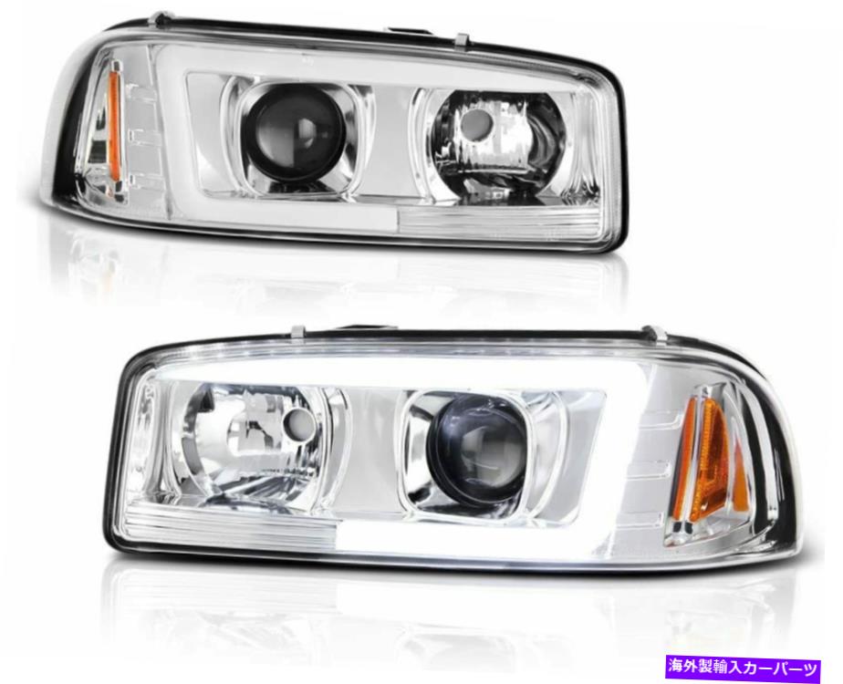USヘッドライト 1999年から2006年GMC Sierra 1500 2500 3500 LEDクロムプロジェクターヘッドライトLH + RH For 1999-2006 GMC Sierra 1500 2500 3500 LED Chrome Projector HeadLights LH+RH【並行輸入品】|Us Custom Parts Shop USDM