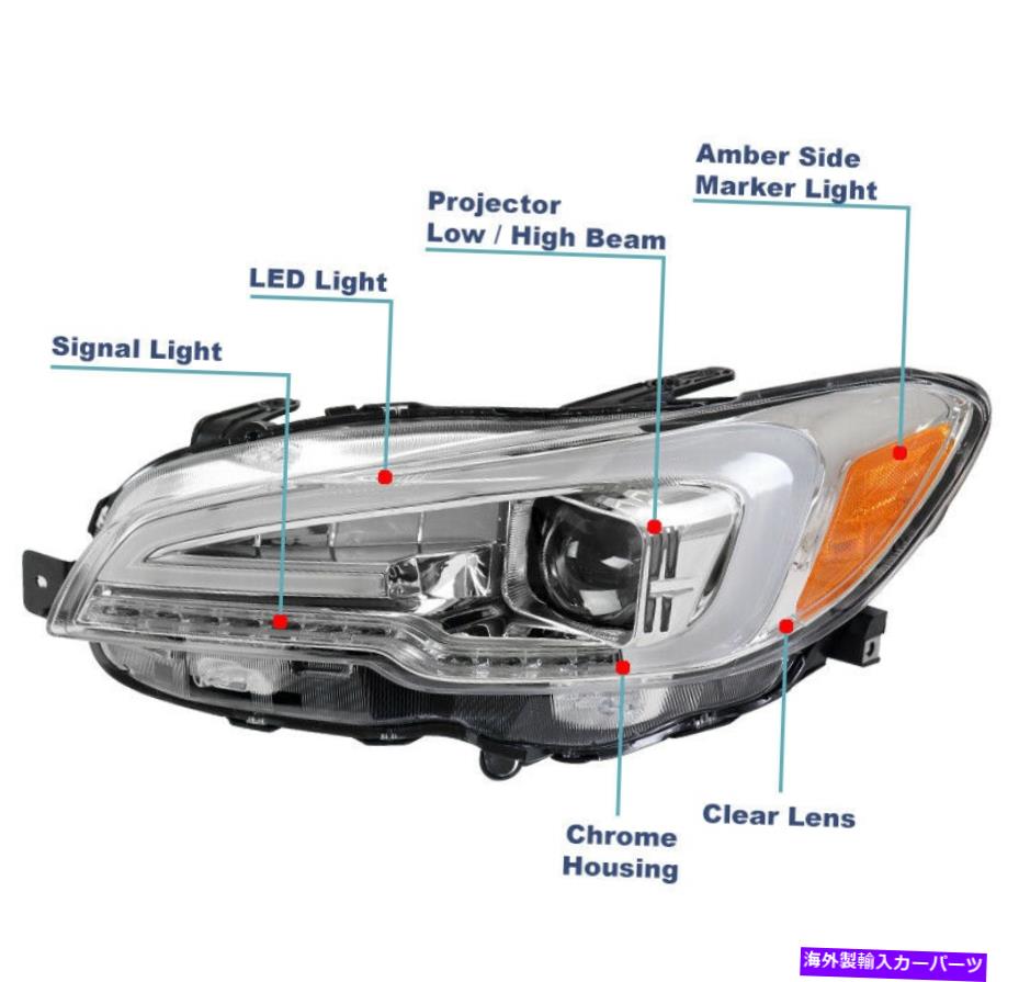 USヘッドライト 2015-2020 Subaru WRX STI LEDチューブクロムプロジェクターヘッドライトランプ+バンパーDRL For 2015-2020 Subaru WRX STI LED Tube Chrome Projector Headlight Lamp+Bumper DRL【並行輸入品】｜Us Custom Parts Shop USDM