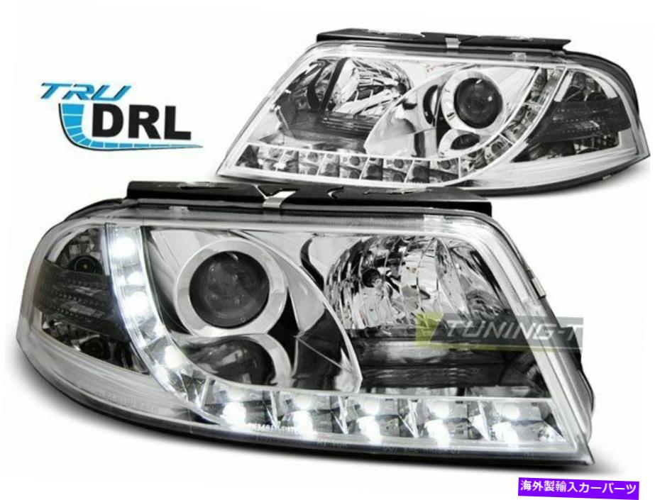 USヘッドライト ヘッドライトはVW Passat 3bg 00-05 Chrome Worldwide Freeship US L Headlights LED DRL Inside for VW PASSAT 3BG 00-05 Chrome WorldWide FreeShip US L【並行輸入品】