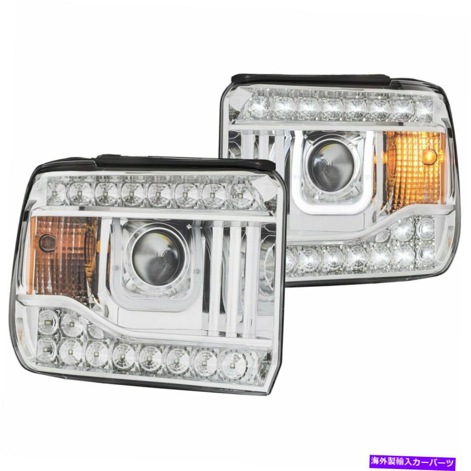 USヘッドライト 2014-15 GMC Sierra 1500 Chrome / Clear 111317のためのAnzo U-BARプロジェクターのヘッドライト ANZO U-Bar Projector Headlights for 2014-15 GMC Sierra 1500 Chrome/Clear 111317【並行輸入品】|Us Custom Parts Shop USDM