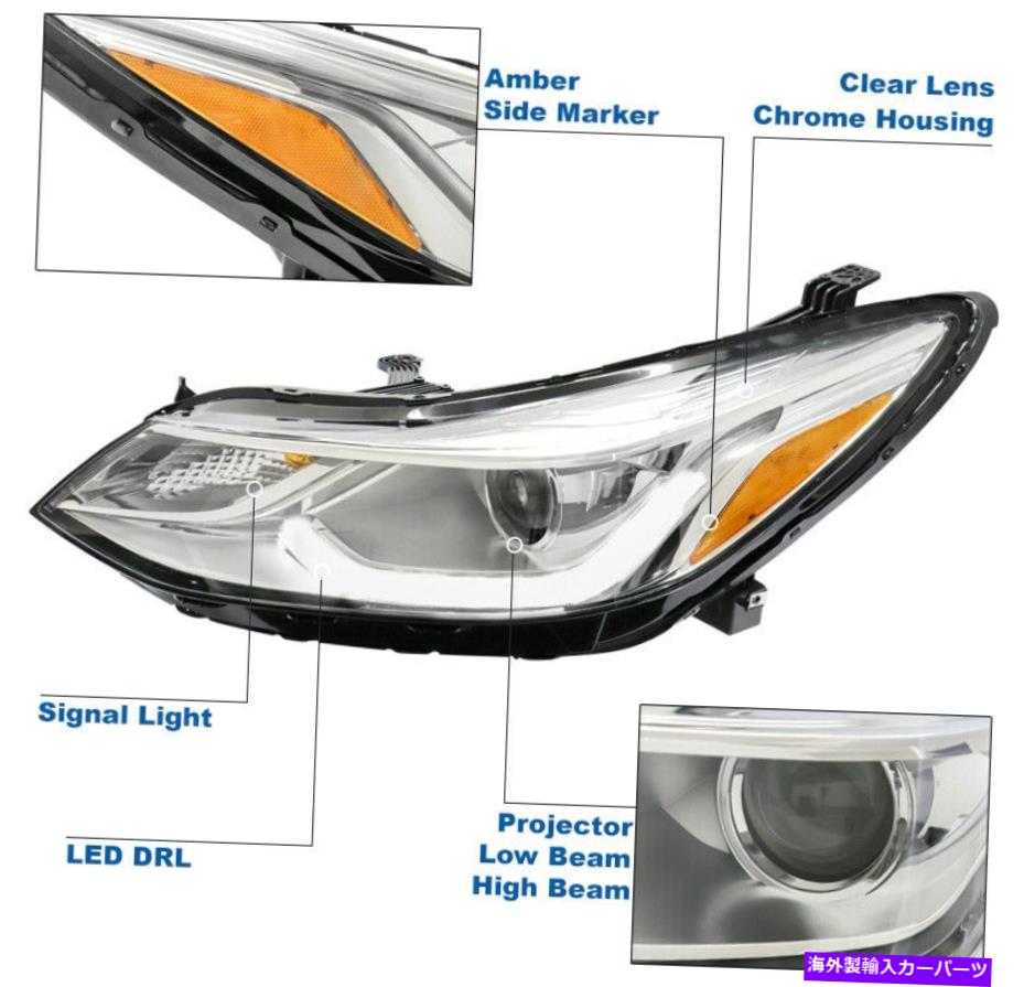 USヘッドライト 2016-2018 Chevy Cruze LEDバークロムプロジェクターヘッドライト+バンパーブルーDRL For 2016-2018 Chevy Cruze LED Bar Chrome Projector Headlights + Bumper Blue DRL【並行輸入品】|Us Custom Parts Shop USDM