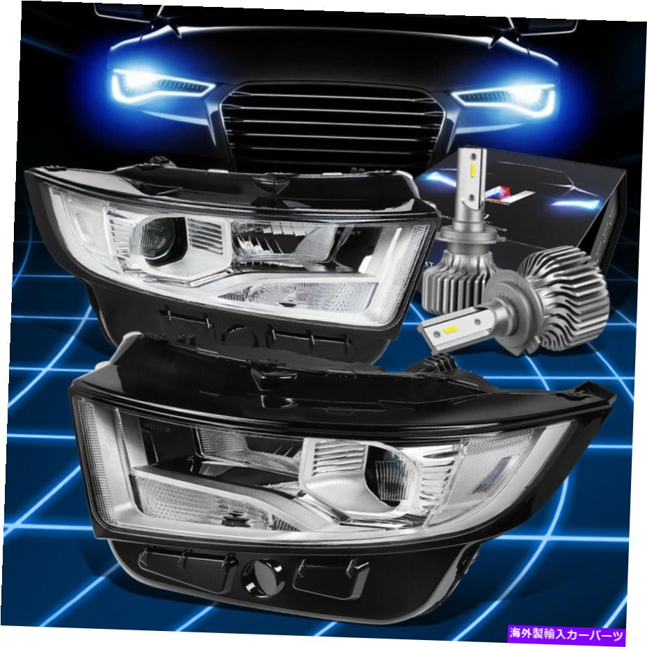 USヘッドライト フィット2015-2018フォードエッジOE交換用ヘッドライトランプW / LEDスリムスタイルクロム Fit 2015-2018 Ford Edge OE Replacement Headlight Lamps W/LED Slim Style Chrome【並行輸入品】