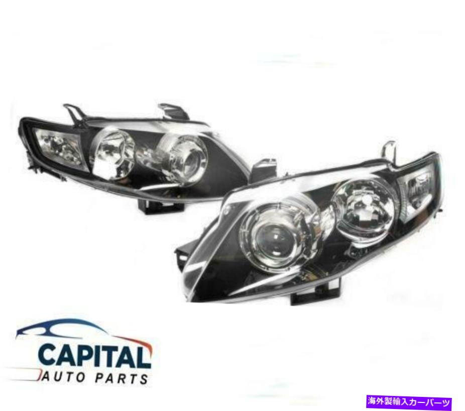 USヘッドライト Ford Falcon FGシリーズ2 G6E 2011-14のための黒プロジェクタータイプのヘッドライトのペア Pair of Black Projector Type Headlights for Ford Falcon FG Series 2 G6E 2011-14【並行輸入品】