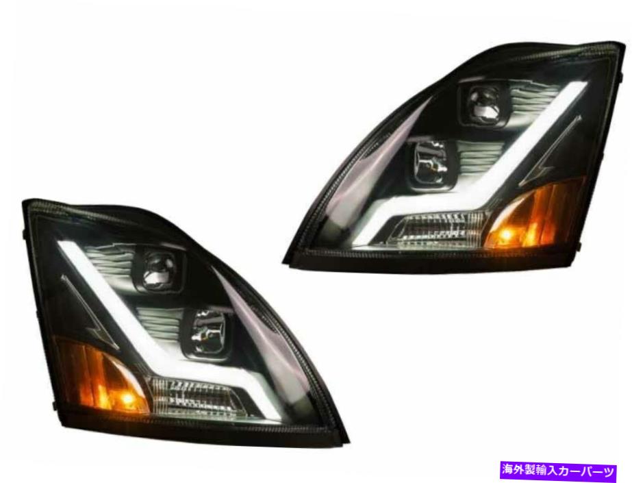 USヘッドライト LEDライトバーが付いている04-18 VN VNLドライバの乗客のペア黒のタイプ Headlight for 04-18 VN VNL Driver Passenger Pair Black Type with LED Light Bar【並行輸入品】｜Us Custom Parts Shop USDM