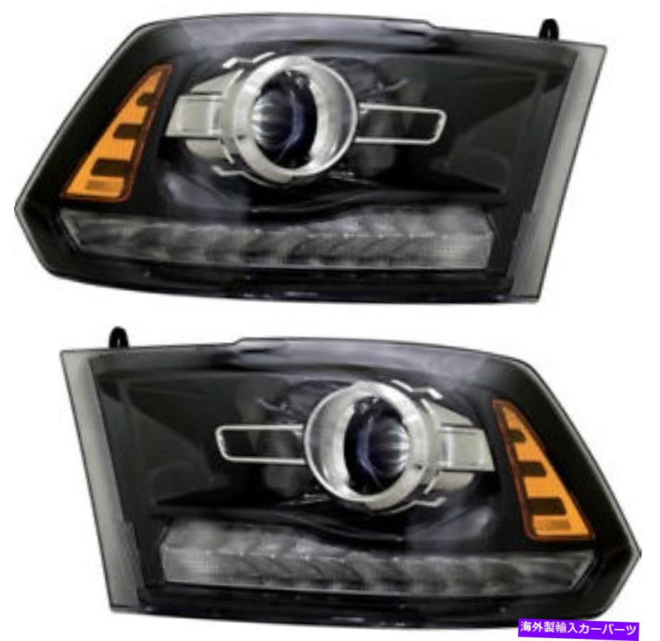 USヘッドライト 16-18 RAM 1500 2500 3500のためのハロゲンヘッドライトアセンブリw /電球黒ペアセット Halogen Headlights Assembly w/Bulb Black Pair Set for 16-18 Ram 1500 2500 3500【並行輸入品】｜Us Custom Parts Shop USDM