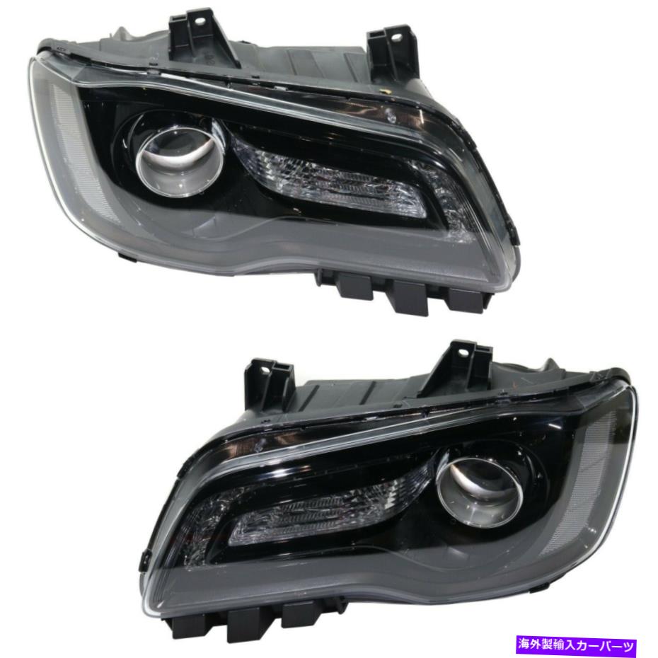 USヘッドライト 2015-2017 Chrysler 300対LHとRhブラックカーパのヘッドライト Headlight For 2015-2017 Chrysler 300 Pair LH and RH Black CAPA【並行輸入品】