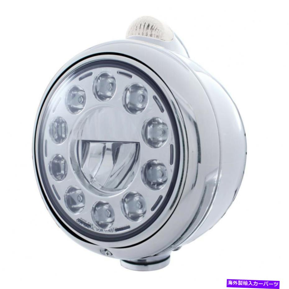USヘッドライト クロムLED「ガイド」ヘッドライト11 LED高電源電球とクリアレンズ Chrome LED \