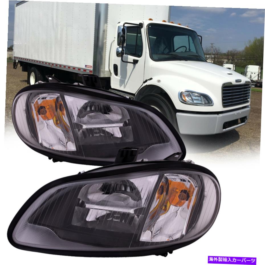 USヘッドライト ヘッドライトブラックハウジングLEDハイ/ロービームフィット2002-2018 FreightLiner M2 Headlight Black Housing LED High/Low Beam Fits 2002-2018 Freightliner M2【並行輸入品】