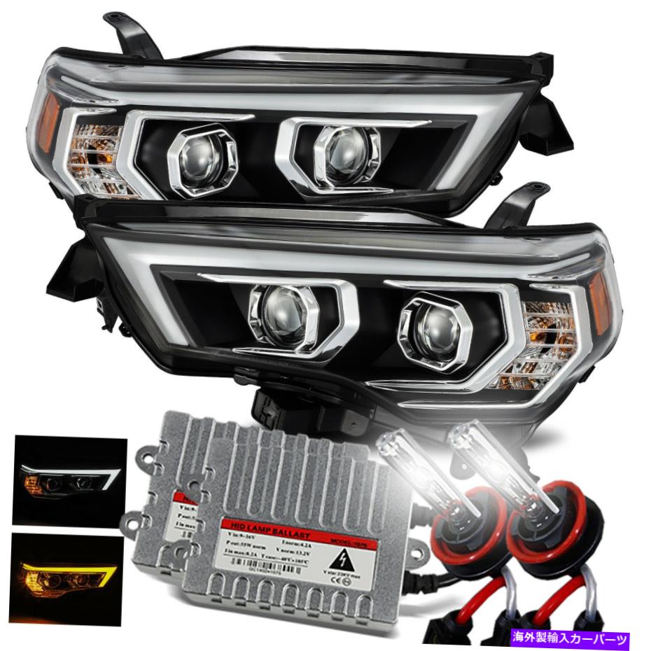 USヘッドライト 6000K HID / 2014-2020トヨタ4RUNNER LEDチューブブラックプロジェクターヘッドライトLH / RH 6000K HID/For 2014-2020 Toyota 4Runner LED Tube Black Projector Headlights LH/RH【並行輸入品】