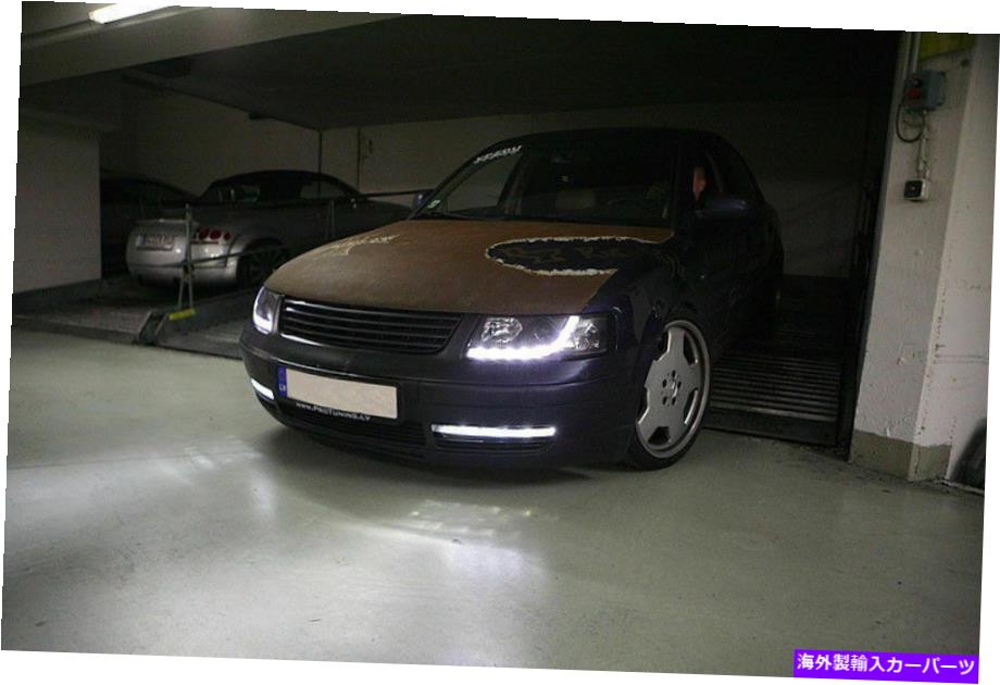 USヘッドライト ブラックDRLヘッドライト/ LEDライト（R8スタイル）FOR VW PASSAT B5 3B 1996-2001 Black DRL Headlight / LED Light (R8 Style) For VW Passat B5 3B 1996-2001【並行輸入品】