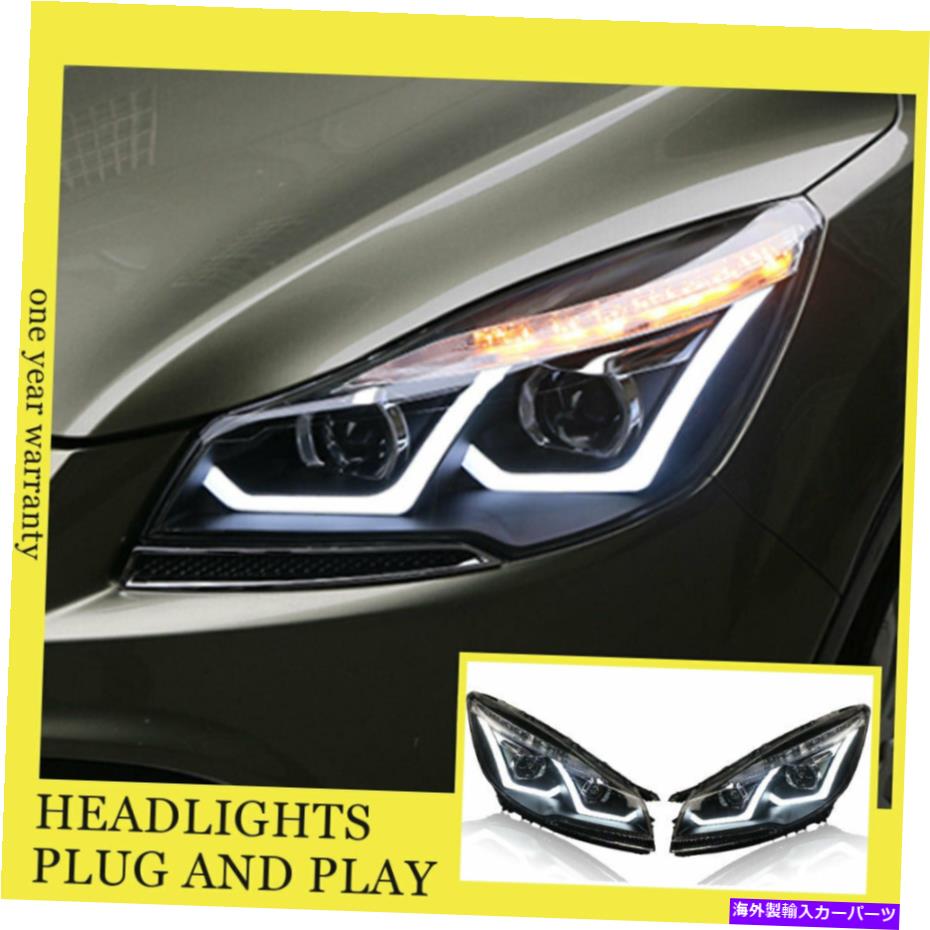 USヘッドライト フォードエスケープヘッドライトダブルキセノンビームHIDプロジェクターLED DRL 2013-2016 For Ford escape Headlights Double Xenon Beam HID Projector LED DRL 2013-2016【並行輸入品】