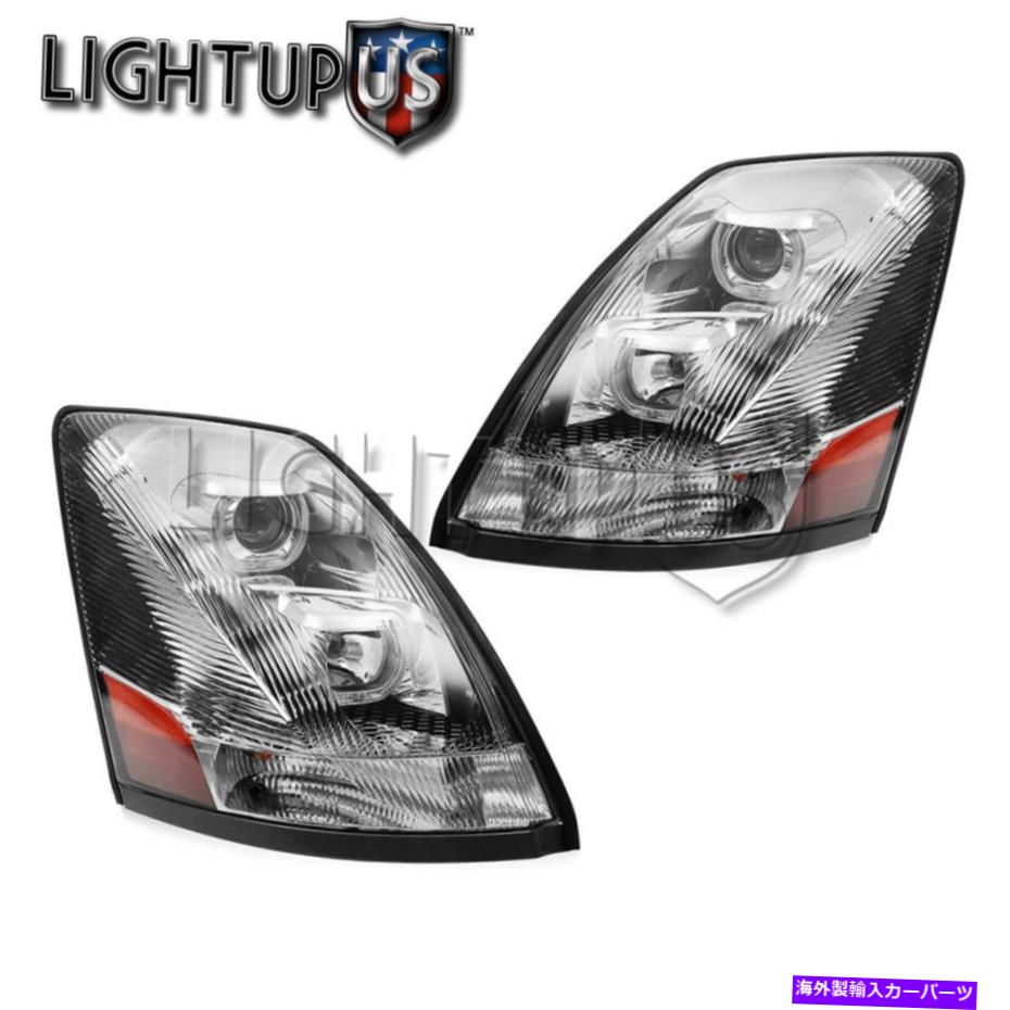 USヘッドライト 左右の側面ペアクロームLEDライトバーヘッドライトは2004-2015 VN VNL Left Right Sides Pair Chrome LED Light Bar Headlights for 2004-2015 VOLVO VN VNL【並行輸入品】