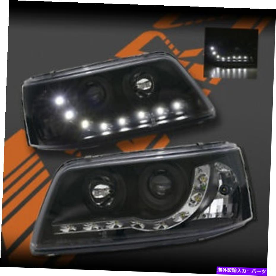 USヘッドライト Volkswagen VW Transporter T5 2004-2010のための黒いLED DRLプロジェクターヘッドライト Black LED DRL Projector Head Lights for VolksWagen VW Transporter T5 2004-2010【並行輸入品】