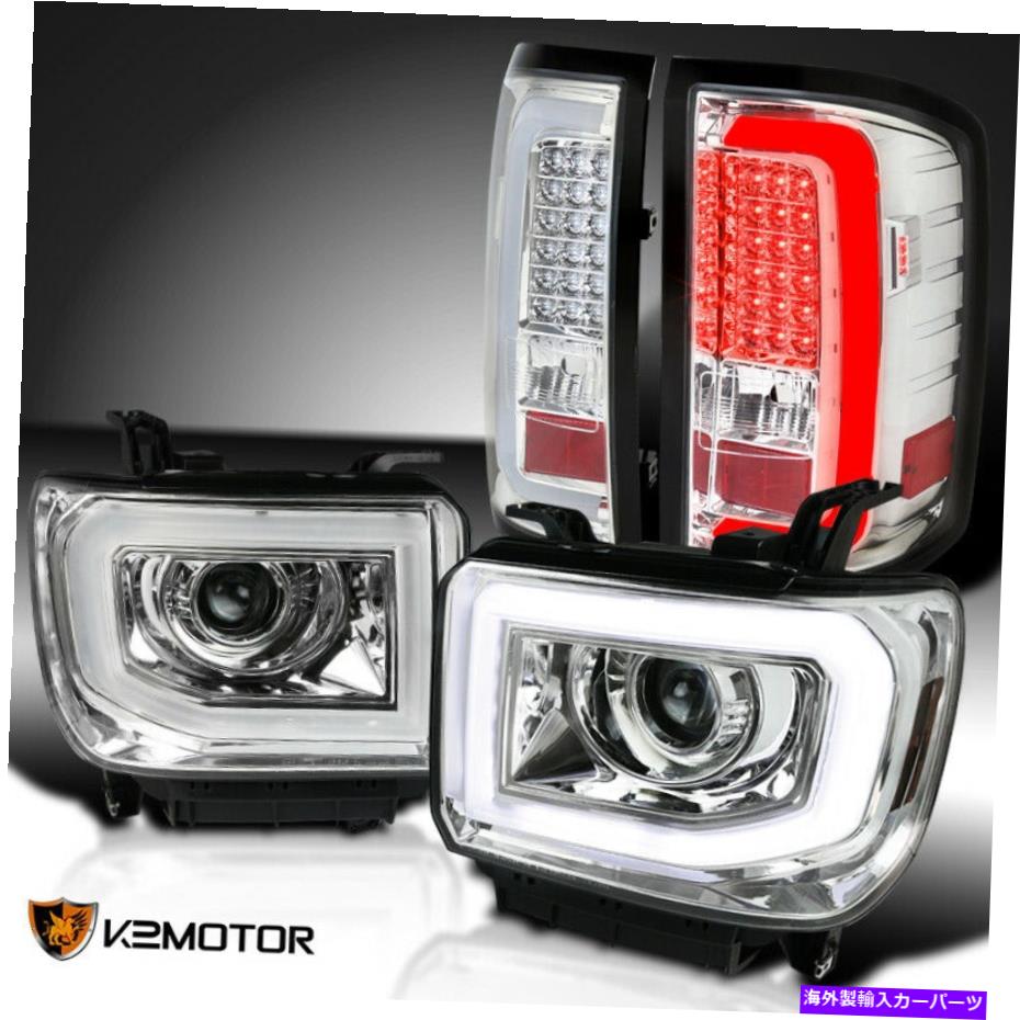USヘッドライト 2014-2016 GMC Sierra 1500 2500 / 3500HD LEDプロジェクターヘッドライト+ LEDテールライト 2014-2016 GMC Sierra 1500 2500/3500HD LED Projector Headlights+LED Tail Lights【並行輸入品】