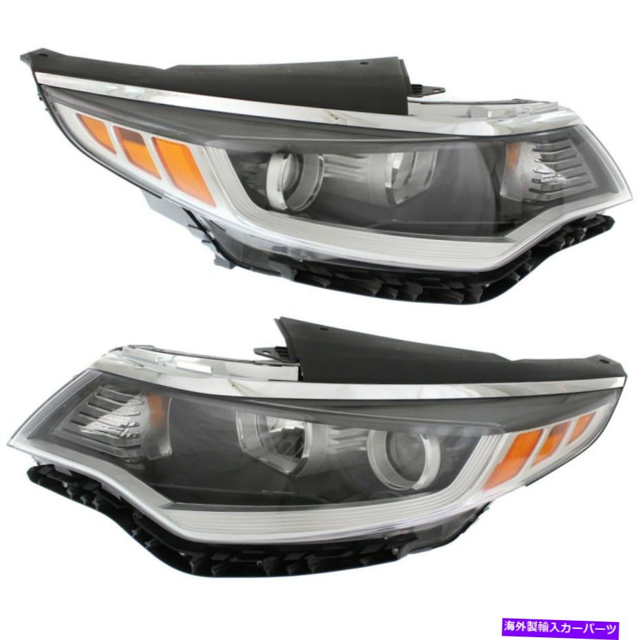 USヘッドライト 2016-2018 Kia Optimaペアドライバーと助手席側のヘッドライト Headlight For 2016-2018 Kia Optima Pair Driver and Passenger Side【並行輸入品】