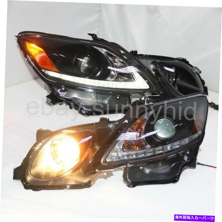USヘッドライト LEXUS GS300 GS430 GS430 GS450 LEDヘッドライト2006から2011年の黒い住宅のため For Lexus GS300 GS350 GS430 GS450 LED Headlights 2006 to 2011 Year Black Housing【並行輸入品】