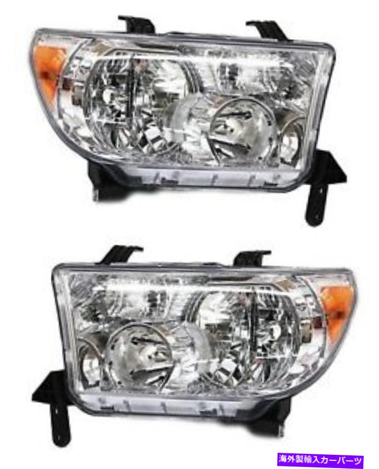 USヘッドライト 左右ヘッドライトランプのペアセットTOYOTA TUNDRA 09-13 Pair Set of Left & Right Headlight Lamp Assies Genuine For Toyota Tundra 09-13【並行輸入品】