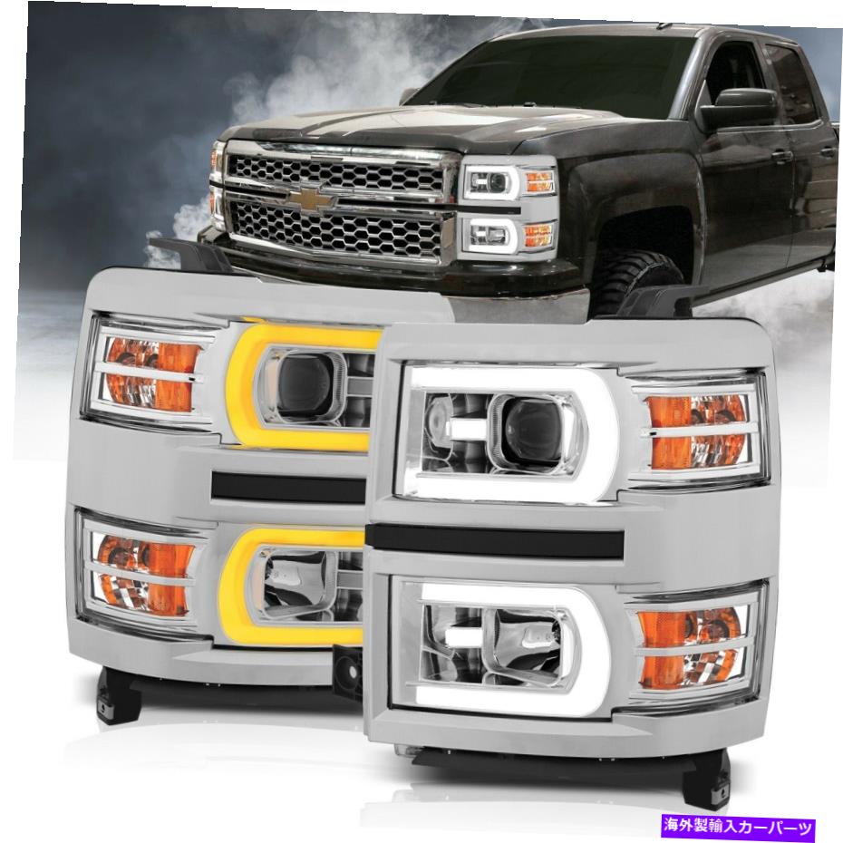 USヘッドライト フィット14-15 Silverado 1500：プロジェクターヘッドライトセットAnzo USA 111413 Fits 14-15 Silverado 1500: Projector Headlight Set Anzo USA 111413【並行輸入品】
