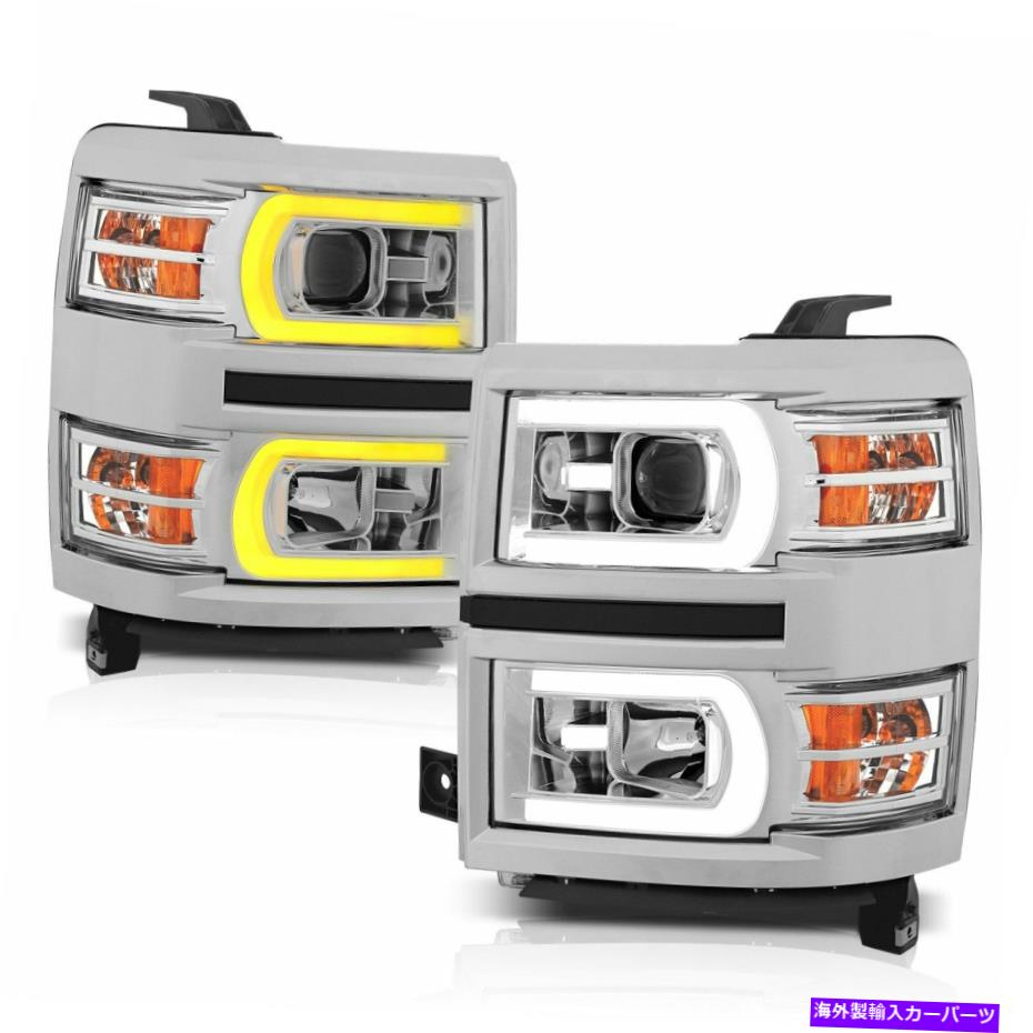USヘッドライト 2014-2015 Chevy Silverado 1500 111413のためのAnzo U-BARプロジェクターのヘッドライトLEDセット Anzo U-Bar Projector Headlight LED Set for 2014-2015 Chevy Silverado 1500 111413【並行輸入品】