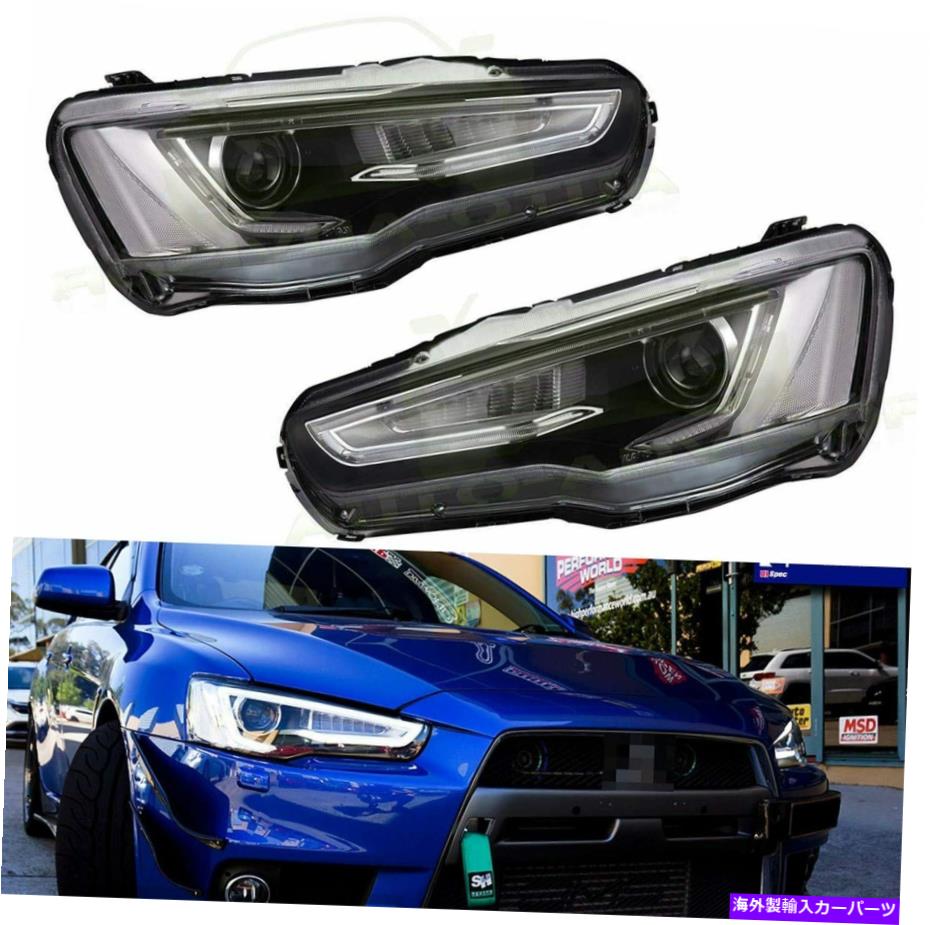 USヘッドライト 2008-2017三菱Lancer EvoのためのLED＆DRL Haloプロジェクターヘッドライト LED & DRL Halo Projector Headlights For 2008-2017 Mitsubishi Lancer EVO【並行輸入品】｜Us Custom Parts Shop USDM