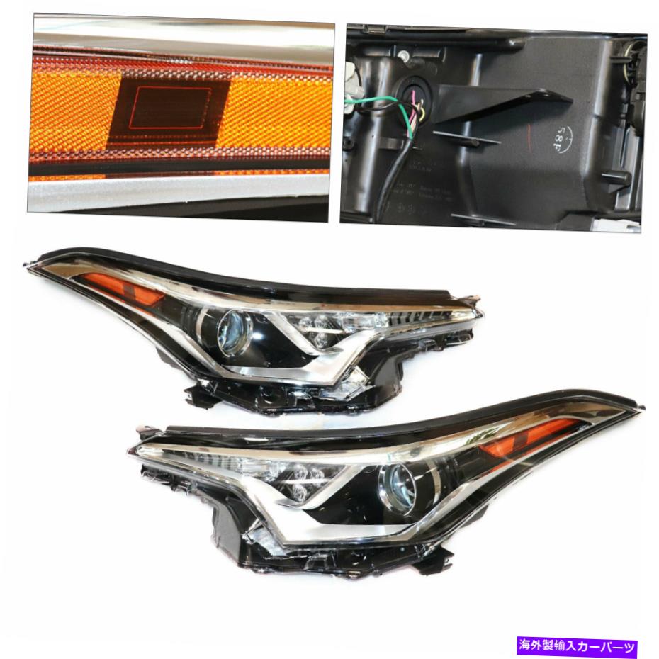 USヘッドライト Toyota Ch-Hr 2018 2019 Headlamp HalogenおよびLEDヘッドライトLH＆RHのペアセット Pair Set for Toyota CHR C-HR 2018 2019 Headlamp Halogen and LED Headlight LH&RH【並行輸入品】