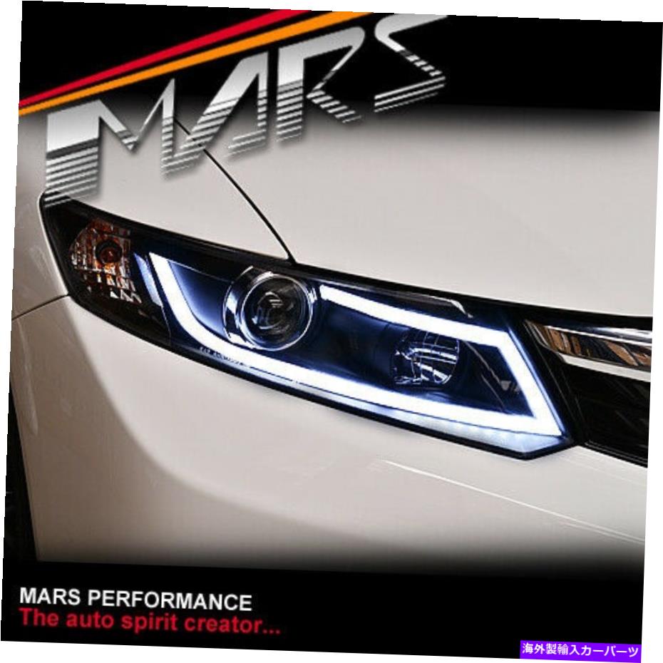 USヘッドライト ホンダシビックFB 4ドアセダン12-16 9thのための黒い3D DRLプロジェクターヘッドライト Black 3D DRL Projector Head Lights for Honda Civic FB 4 doors Sedan 12-16 9th【並行輸入品】