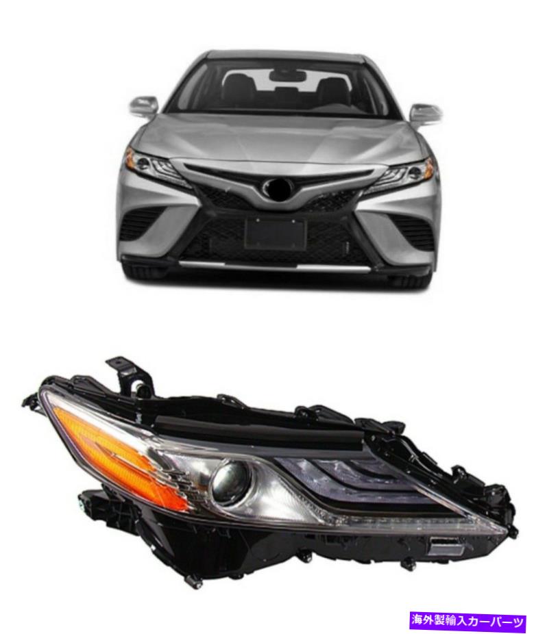 USヘッドライト 18台のトヨタカムリXSEスタイルブラックとの照らしヘッドライト旅客サイドRH For 18 20 Toyota Camry XSE Style Black HousingLED Headlight Passenger Side RH【並行輸入品】