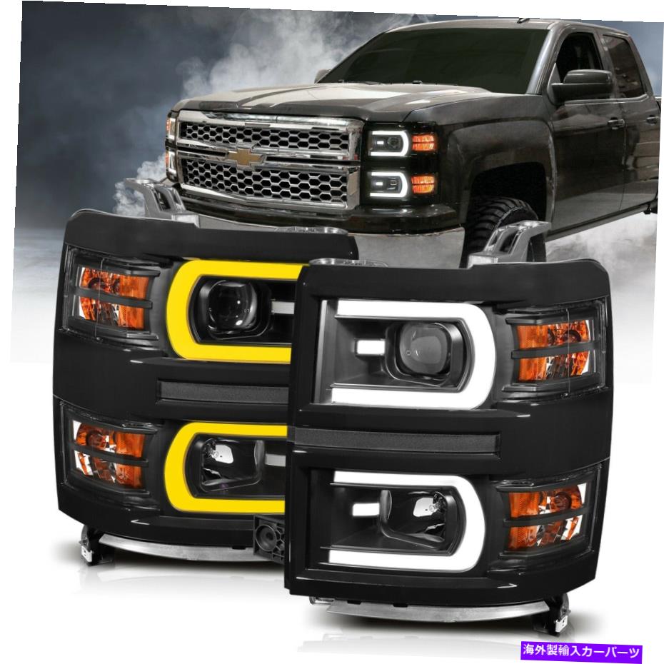 USヘッドライト フィット14-15 Silverado 1500：プロジェクターヘッドライトセットアンドョUSA 111412 Fits 14-15 Silverado 1500: Projector Headlight Set Anzo USA 111412【並行輸入品】