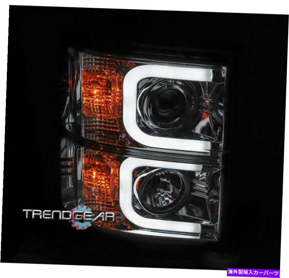 USヘッドライト 14-15シボリーSilverado 1500 LED Chrome ProjectorヘッドライトランプW / 8K HIDキット FOR 14-15 CHEVY SILVERADO 1500 LED CHROME PROJECTOR HEADLIGHTS LAMP W/8K HID KIT【並行輸入品】