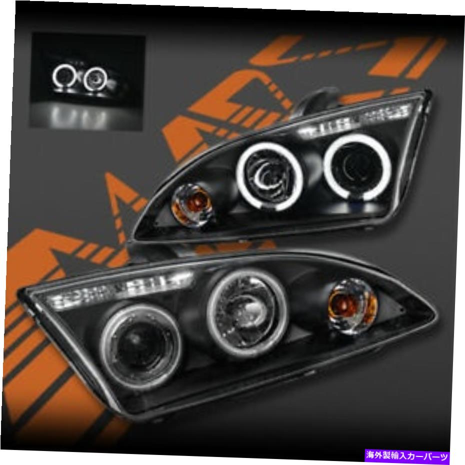 USヘッドライト 黒いCCFLの天使の目のプロジェクターヘッドライトフォーカス05-08 LS LT＆XR5 Black CCFL Angel Eyes Projector Head Lights for Ford Focus 05-08 LS LT & XR5【並行輸入品】 106,488円