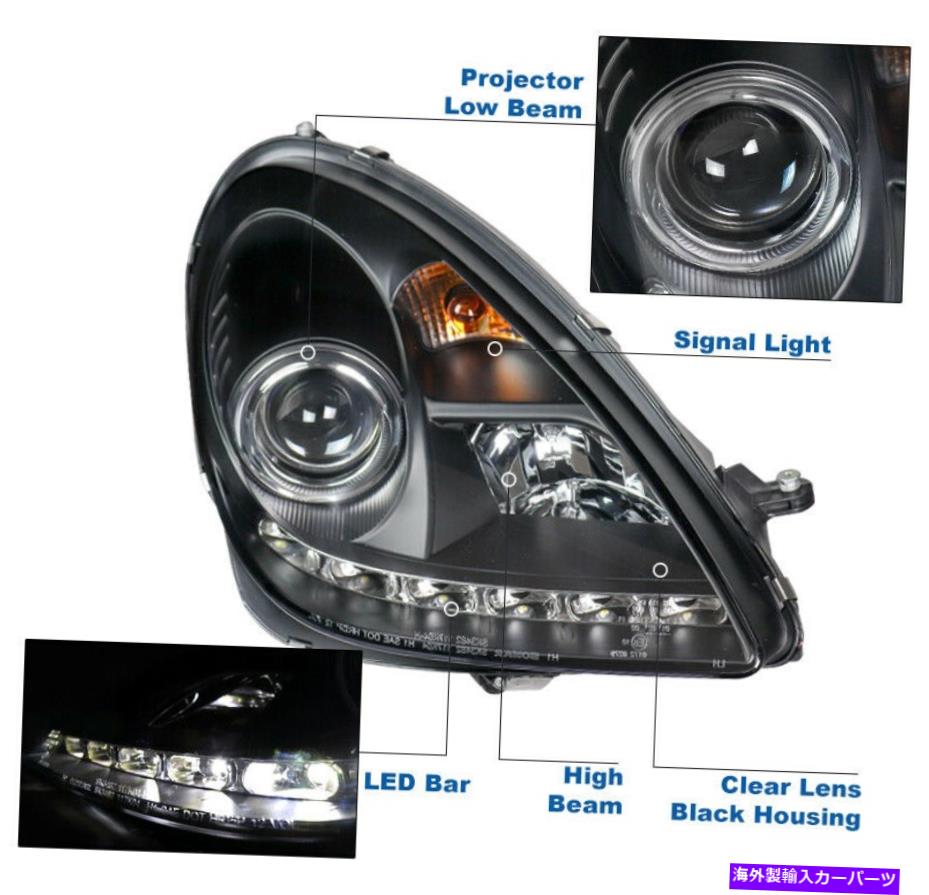 USヘッドライト 05-11メルセデスR171 SLK [HID] LEDブラックプロジェクターヘッドライトランプ+ DRL信号 For 05-11 Mercedes R171 SLK [HID] LED Black Projector Headlight Lamp+DRL Signal【並行輸入品】