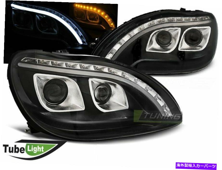 USヘッドライト ヘッドライトのペアLED DRL外観Mercedes W220 S-Class 1998-2005日光ブラックC Pair of Headlights LED DRL Look Mercedes W220 S-CLASS 1998-2005 Daylight Black C【並行輸入品】｜Us Custom Parts Shop USDM