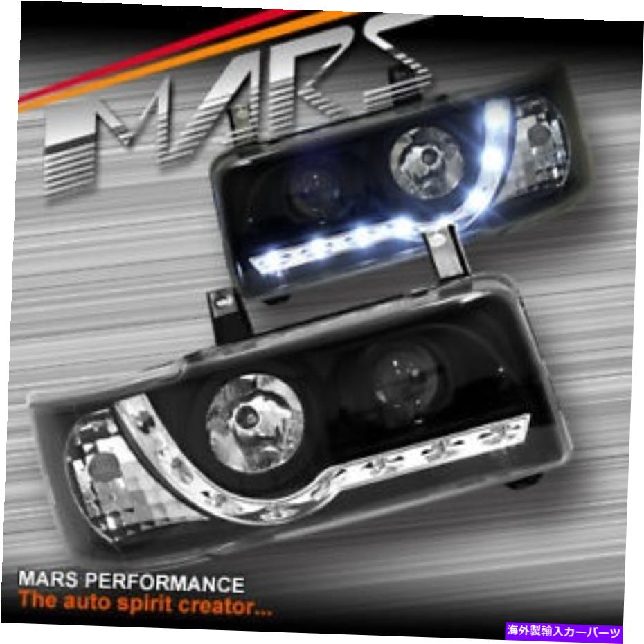 USヘッドライト Volkswagen VWトランスポーターT4のための黒いDRL LEDの日時プロジェクターのヘッドライト Black DRL LED Day Time Projector Head Lights for VolksWagen VW Transporter T4【並行輸入品】