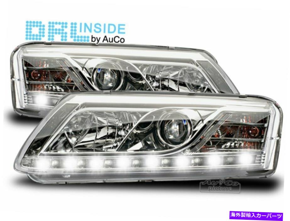 USヘッドライト Hovedlyskastere LED DRL Innvendig for Audi A6 4F C6 04-08 Xenon D2S Chrome Frees Hovedlyskastere LED DRL Innvendig for AUDI A6 4F C6 04-08 Xenon D2S Chrome FreeS【並行輸入品】
