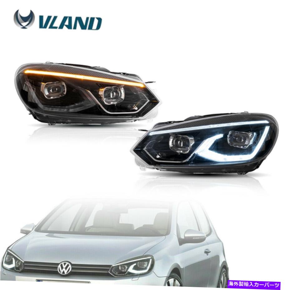 USヘッドライト VlandフルLEDプロジェクターヘッドライトW / 2010-2014 VWゴルフ6のスタートアップアニメーション6 VLAND Full LED Projector Headlight W/ Start-up Animation For 2010-2014 VW Golf 6画像