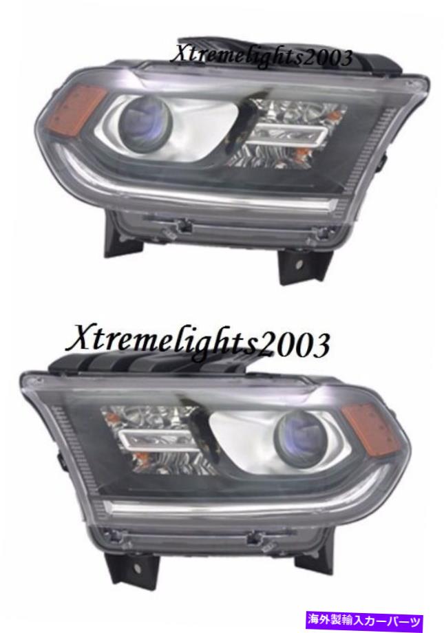 USヘッドライト Dodge Durango 2014-2015黒のヘッドライトヘッドランプライトW / O LEDペアセット DODGE DURANGO 2014-2015 BLACK HEADLIGHTS HEAD LAMPS LIGHTS W/O LED PAIR SET【並行輸入品】