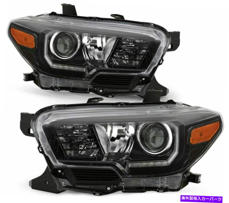 USヘッドライト 2016-2019トヨタタコマLED DRLチューブプロジェクターヘッドライトブラックランプRH + LH For 2016-2019 Toyota Tacoma LED DRL Tube Projector HeadLights Black Lamps RH+LH【並行輸入品】|Us Custom Parts Shop USDM